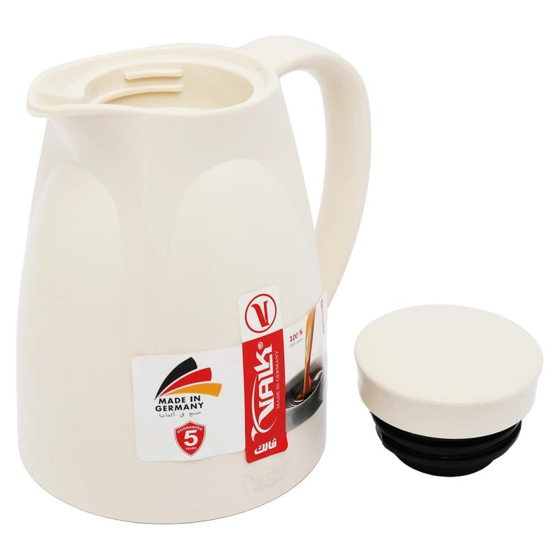 Valk Vacuum Flask with Double Wall Glass, Wide Mouth with Anti-Leakage Cap Double Walled Travel Mug, Beige 300ml - Image 3